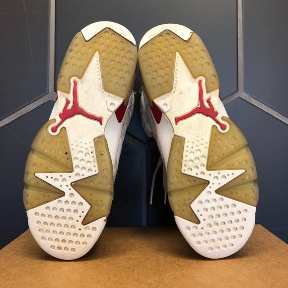 ~Used W/O Box! Youth Nike Air Jordan 6 Alternate Red White Sneakers Size 7Y - Picture 5 of 6